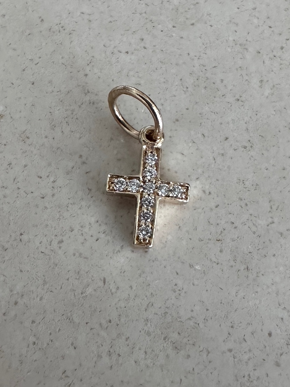 Helen Ficalora Cross Mini Charm Pavé Diamonds 14K Yellow Gold - Picture 3 of 7